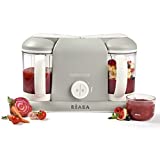BÉABA Babycook Duo, Robot de cocina infantil 4 en 1, Tritura, cocina y cuece al vapor, Rápido en 15 minutos, Comida casera para bebés y niños, Capacidad XXL, 2 x 200 ml, Gris
